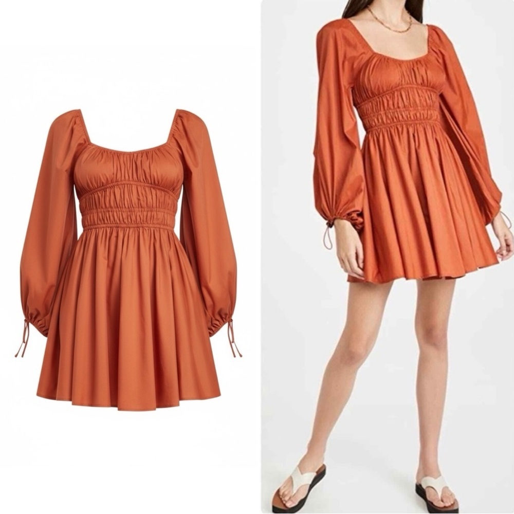 STAUD
Bow Puff-Sleeve Mini Dress​
